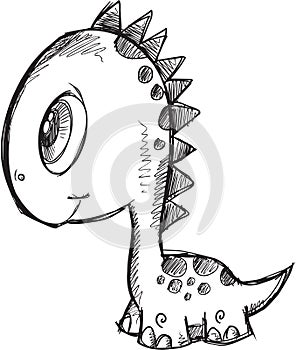 Doodle Dinosaur Vector