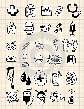 Doodle doctor element, hand draw