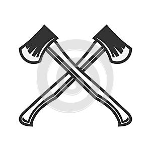 Doodle Dual Axe Illustration Cartoon Concept Vector. Suitable For Logo, Wallpaper, Banner, Background, Card, Book Illustration, T-