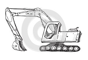 Doodle excavator drawing