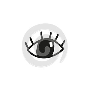 Doodle eye vector icon.