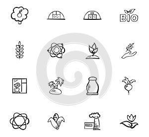 Doodle Farming icons set