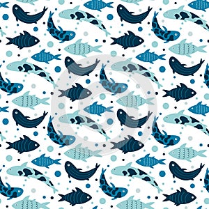 doodle fishes pattern