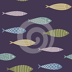 doodle fishes pattern