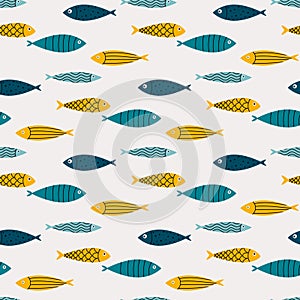 doodle fishes pattern