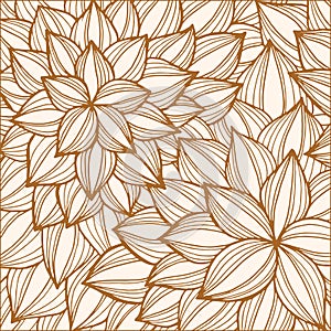 Doodle floral grunge monochrome pattern. Hand drawn background.