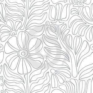 Doodle flowers seamless pattern