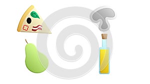 Doodle food set icon isolated on white. Hand drawind line art. Sketch vector stock illustration. EPS 10