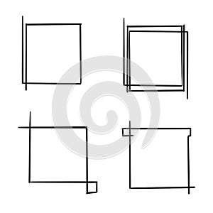 Doodle frame illustration vector with single line style