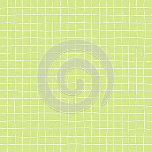 Doodle Gingham Check Plaid Vector Pattern. Vertical and horizontal hand drawn crossing colored stripes. Chequered