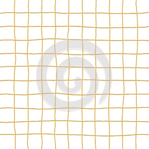 Doodle Gingham Check Plaid Vector Pattern. Vertical and horizontal hand drawn crossing colored stripes. Chequered