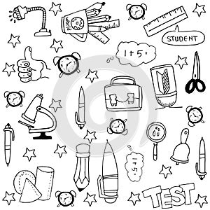 Doodle of hand draw element school