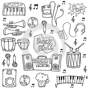Doodle of Hand draw music element