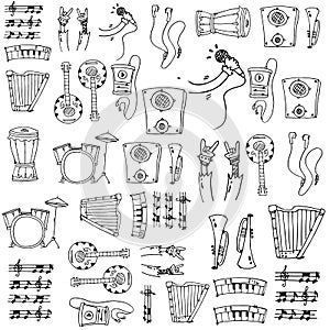 Doodle of hand draw music vector art