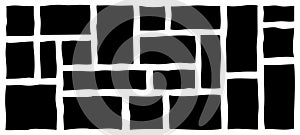 Doodle hand drawn frames, drawn squares with wavy rough edges, wavy irregular rectangles, different boxes
