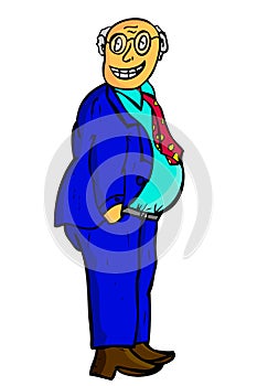 Doodle Happy Old Man