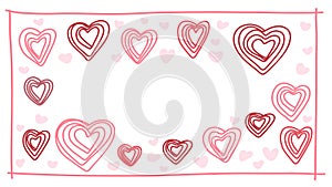 Doodle of heart frame for valentine\'s day. Hand drawn heart element vector