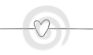 Doodle heart illustration vector line art style