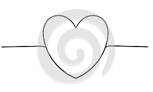 Doodle heart illustration vector line art style