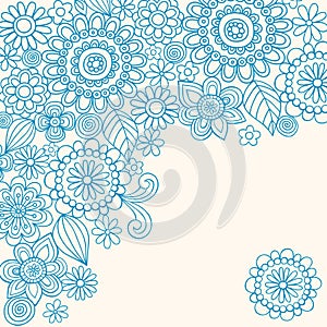 Doodle Henna Abstract Flowers Vector