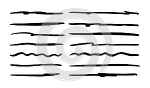 Doodle highlighting elements. Hand drawn lines, drawing line sketch style