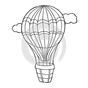 doodle hot air balloon isolated on white background, excellent vector illustration