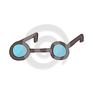 Doodle icon. color glasses. vector illustration of glasses.