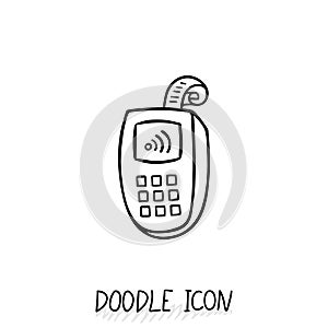 Doodle icon with credit card payment.