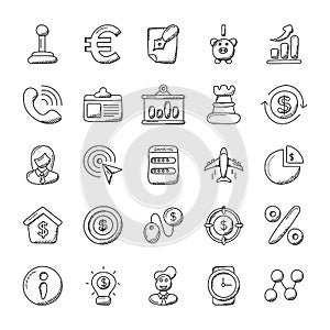 Doodle Icons Banking And Finance