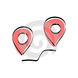 a placemark on the map