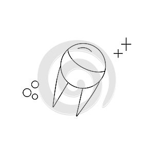 Doodle illustration. Science technology concept. Isolated vector icon. Internet technology. Space satellite in abstract