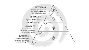 Doodle infographic elements with 4 options. Vector business template for presentation