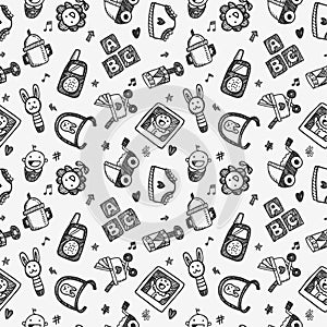 Doodle internet seamless pattern