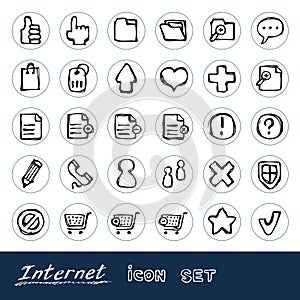 Doodle Internet web icons set