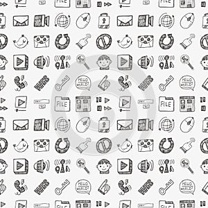 Doodle internet web seamless pattern