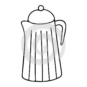 Doodle of Italian coffee maker on white background