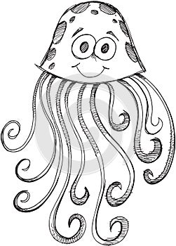 Doodle Jelly Fish Vector
