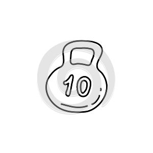 Doodle kettlebell icon.