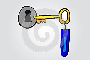 Doodle key and key hole