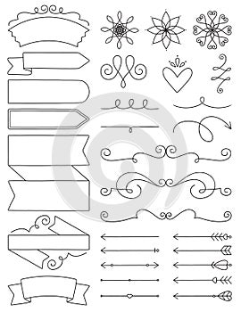 Doodle Labels, Flourishes & Arrows photo