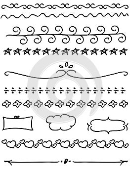 doodle line border set