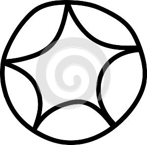 Doodle Lined Star Circle