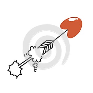 doodle love arrow icon