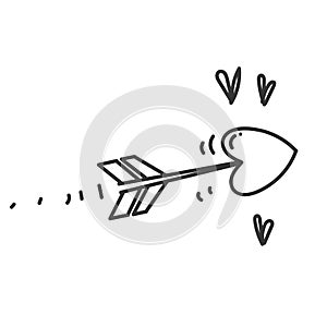 doodle love arrow icon