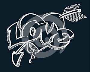 Doodle for love concept. photo