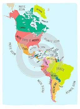 Doodle Map of the American Continent