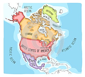 Doodle Map of North America