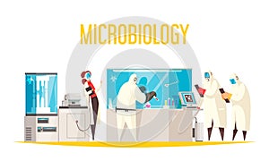 Doodle Microbiology Background Composition