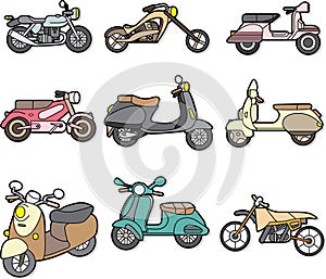 Doodle motorcycle element photo