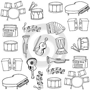 Doodle music element with hand draw